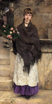 マルシャンド・ド・フルール・ア・ロンドル 1882年の田園生活 ジュール・バスティアン・ルパージュ Oil Paintings